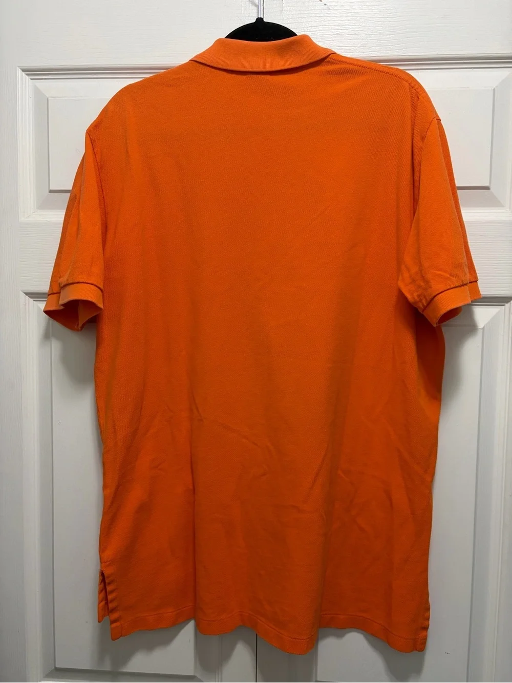 Ralph Lauren Orange Short-Sleeve Polo with Navy Pony vintage 90s preppy faded
